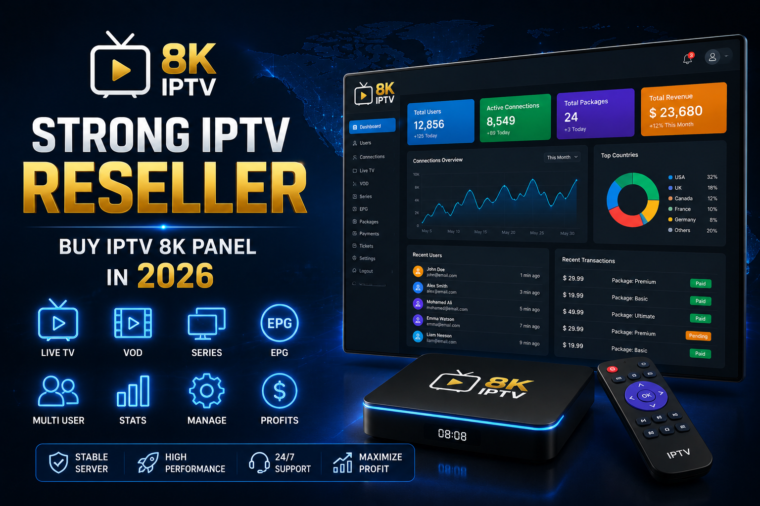 Strong IPTV Reseller . Buy Panel IPTV 8K