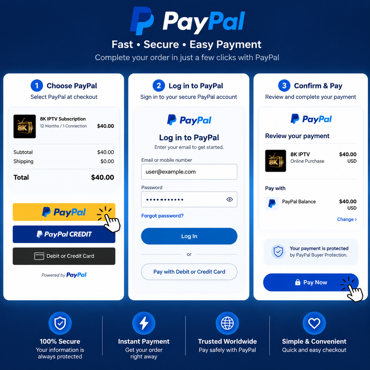 Buy 8K IPTV With PayPal : A Convenient Way to Pay for an IPTV Subscription