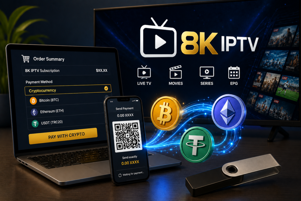 How to buy 8K IPTV subscription with cryptocurrency