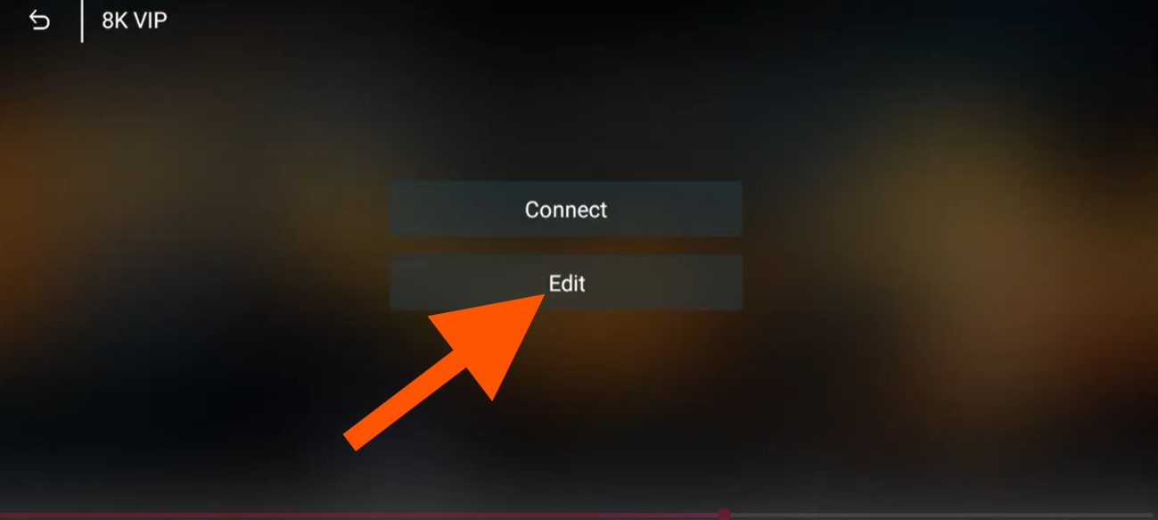 Click edit playlist in IPTV app